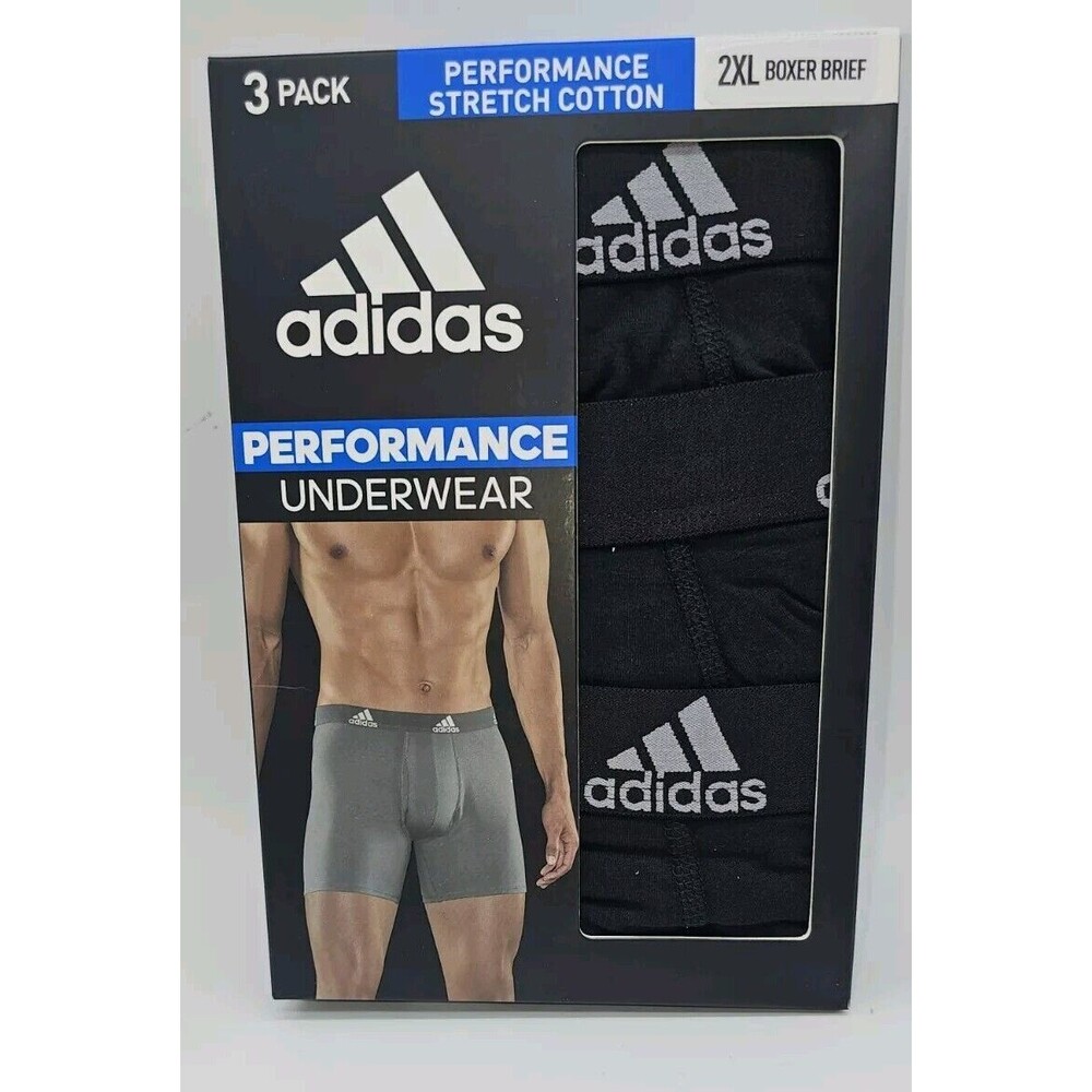 Adidas Men's Performance Boxer Briefs - Black (3 Pack) - Size 2XL